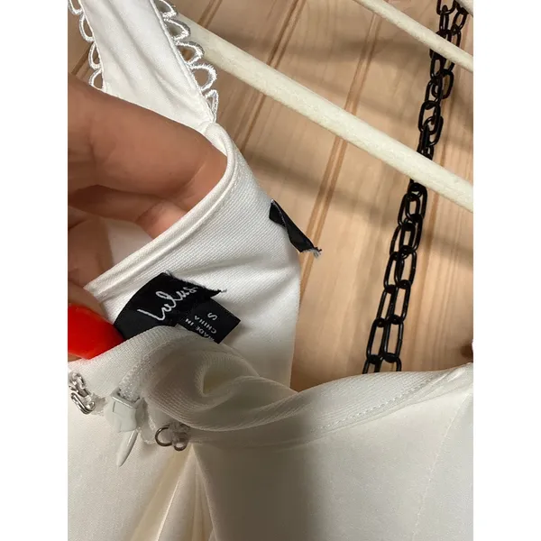 NWOT Lulus Exceptionally Loved White Bustier Skater Mini Dress Engagement Size S - Image 8