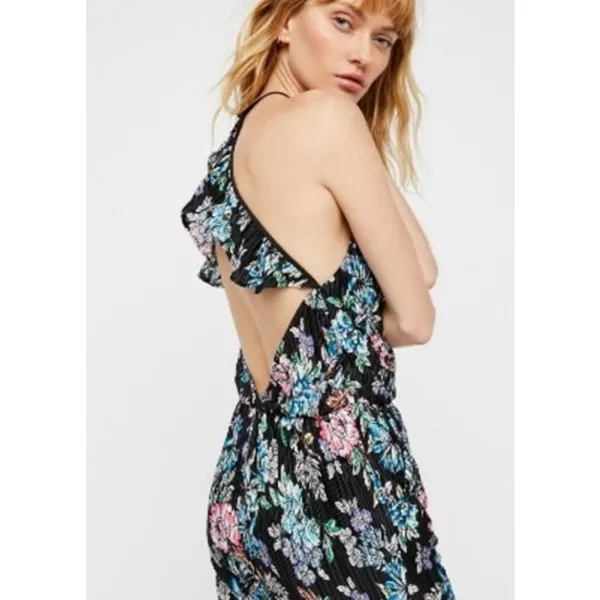 Free People Fresh Fields Floral Pleated Jumpsuit Size Large NWOT - Image 2