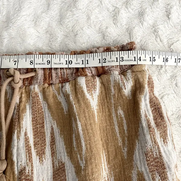 Aerie Tan Tribal Jacquard High Waisted Cotton Pull-on Summer Beach Shorts M - Image 6