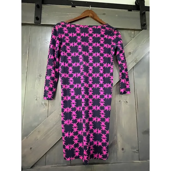 Lilly Pulitzer‎ Gretchen Navy Pink Frog Print V-Neck Dress XS Preppy Whimsical - Image 5
