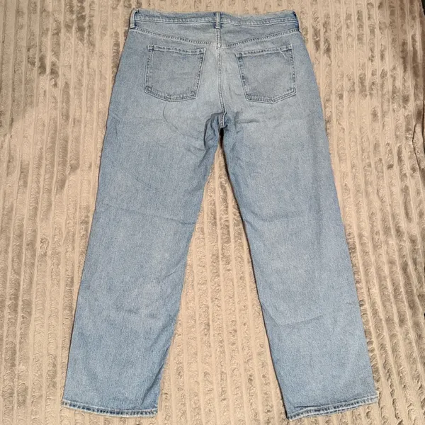 Old Navy Slouchy Straight Leg Jeans Womens 10 Light Wash Mid Rise Button Fly - Image 8