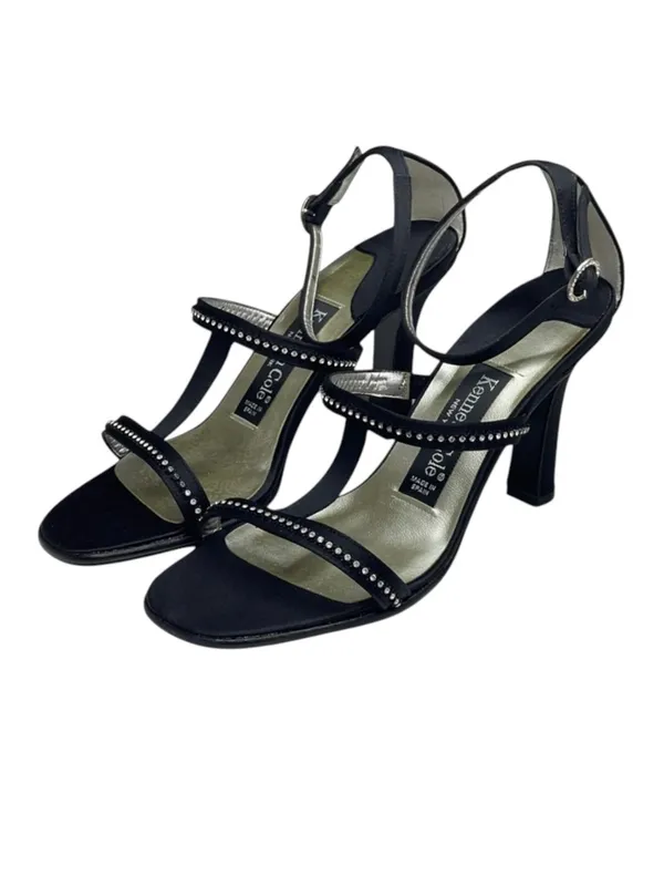 new Kenneth Cole ★ Evening Star Rhinestone Embellished Sandal ★ Black Satin ★ 8M - Image 5