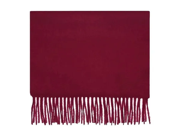 LONA SCOTT Pure Cashmere Plain Scarf with Fringe Unisex Wine Burgundy - Image 2
