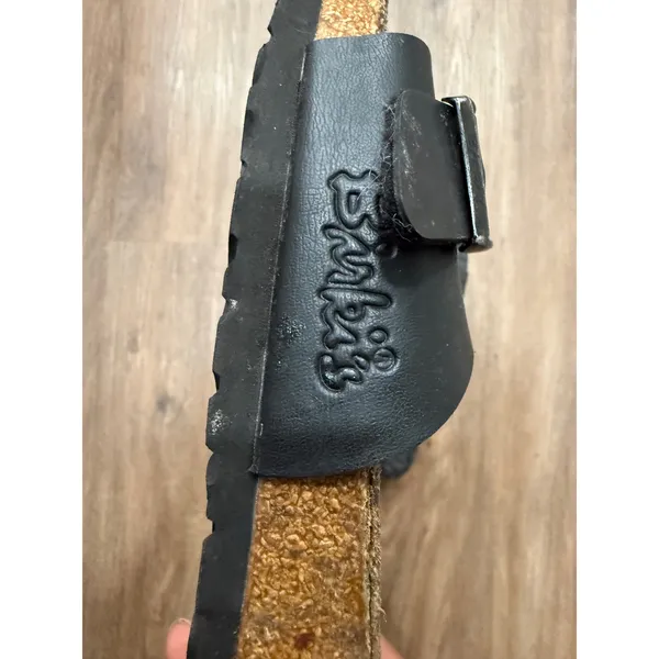 Birki's by Birkenstock Madrid Black Slide Sandals Buckle Cork EU 39 - Image 6