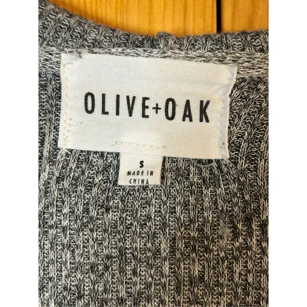 Olive + Oak Waterfall Draped Open Hooded Cardigan Size Small Gray (8106) - Image 3
