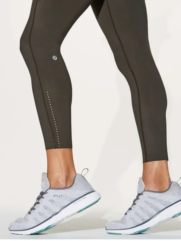 Lululemon fast and free high rise leggings reflective dark olive 8 - Image 2