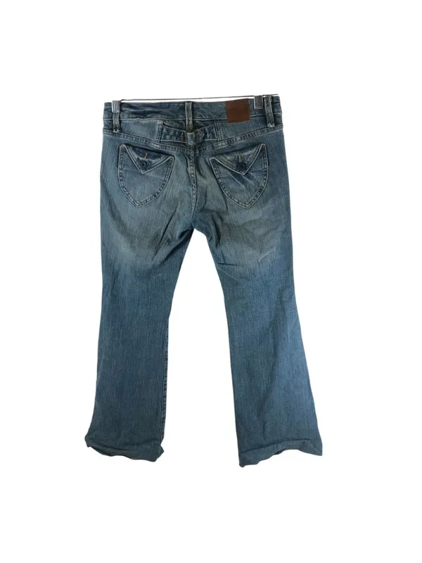BCBGeneration Womens Distressed Flare Jeans Size 27 Medium Wash Stretch Denim - Image 3