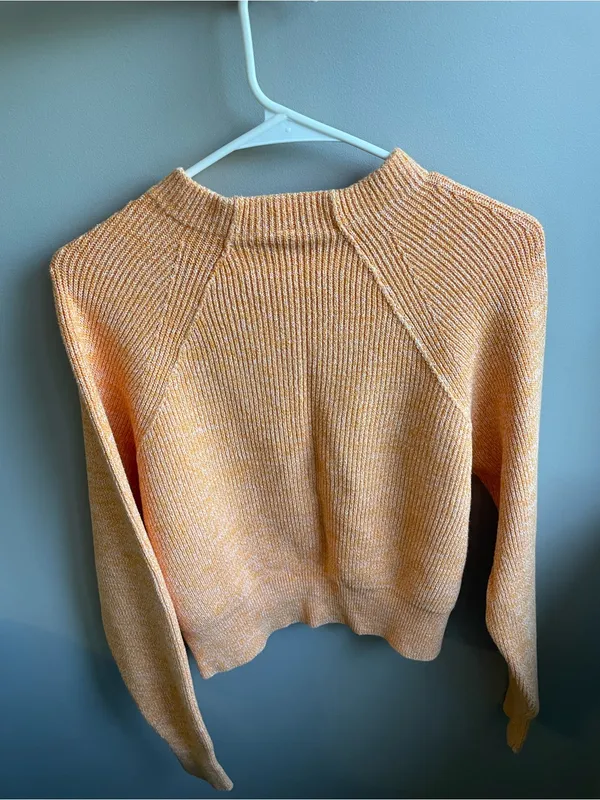 Free People Marled Peach Crewneck Sweater - Image 5
