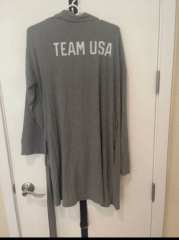SKIMS Team USA Olympics Gray Robe S NWT - Image 4