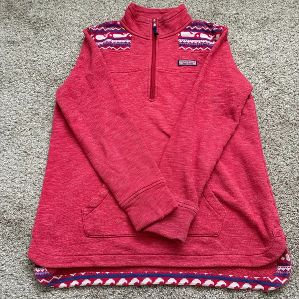 Vineyard Vines Women’s Pink Whale Fair Isle Pullover  - Image 2