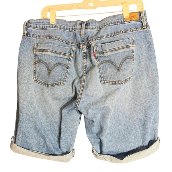Levis 515 Womens Size 14 Bermuda Denim Shorts Cuffed Stretch Jean Casual Summer - Image 3