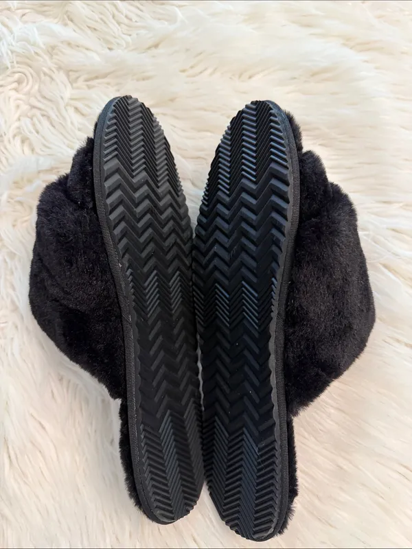 Sorel Black Plush Crossover Slide Slippers size 7 BNWOT see all photos - Image 8