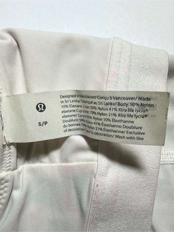 Lululemon Seersucker High-Neck Long-Line Swim Womens Navy Top Sz Small - Image 6