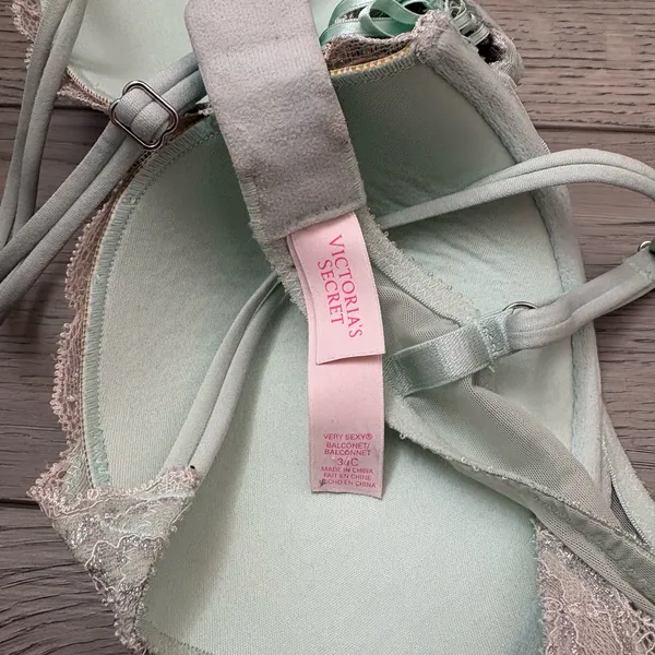 Victoria’s Secret Blue Lace Sequin Very Sexy Bra Size 34C - Image 5