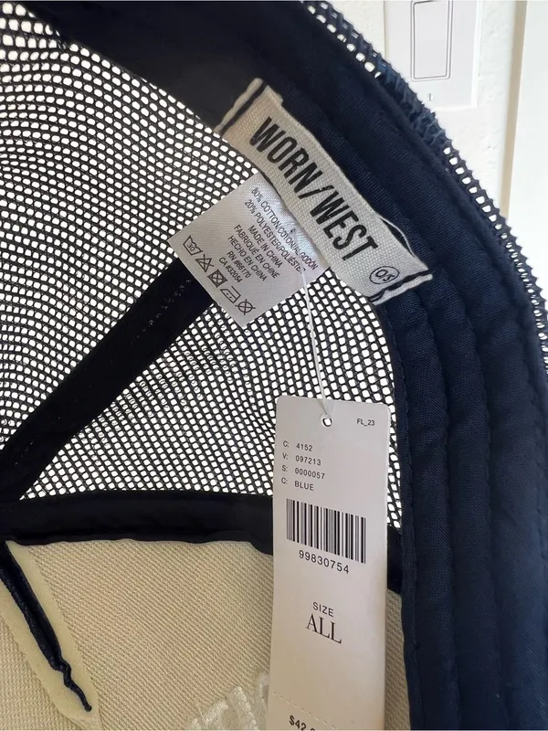 Anthropologie X Worn/West Salty Mermaid Trucker Hat Adjustable In Navy NWT - Image 9