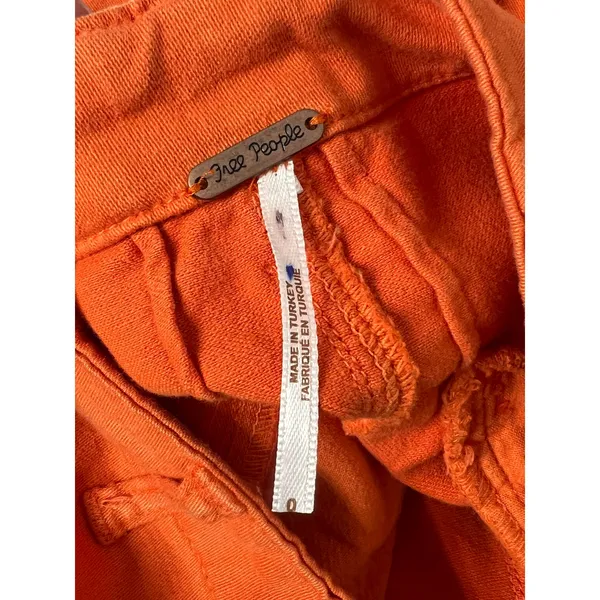 Free People Orange Wide Leg Pants Size 0 High Rise Pleated Trousers Flare - Image 4
