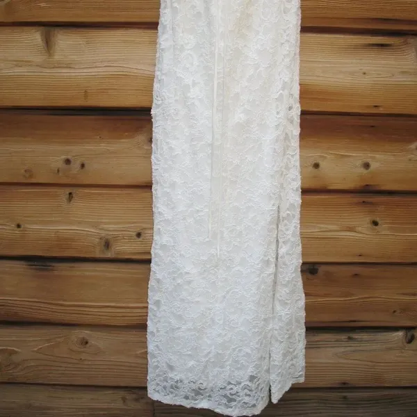 DB Studio Stretch Lace Halter Neck Gown White Size 14 - Image 12