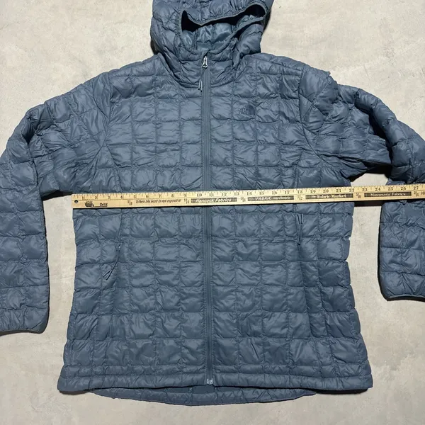 The North Face ThermoBall Hooded Puffer Jacket Women's XL Blue Insulated Coat - Image 5
