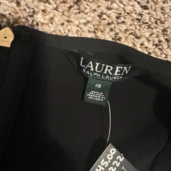 Lauren Ralph Lauren Elegant Black Flutter Sleeve Cocktail Dress V-Neck Evening‎ - Image 5