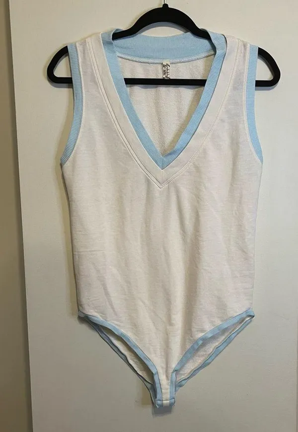Free People Cozy Girl Cotton Tank Bodysuit in Ivory Size XS NEW WITHOUT TAGS - Image 2