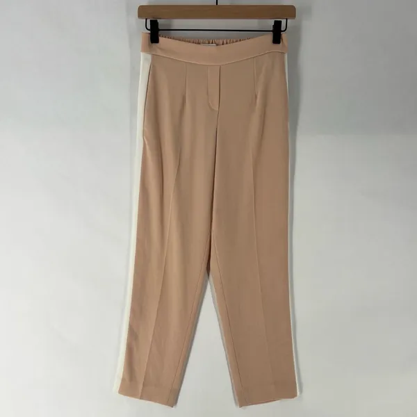 Aritzia Babaton Conan Blush Pink Stretch Crepe Pull On Side Stripe Tapered‎ Crop Pants 0 - Image 3