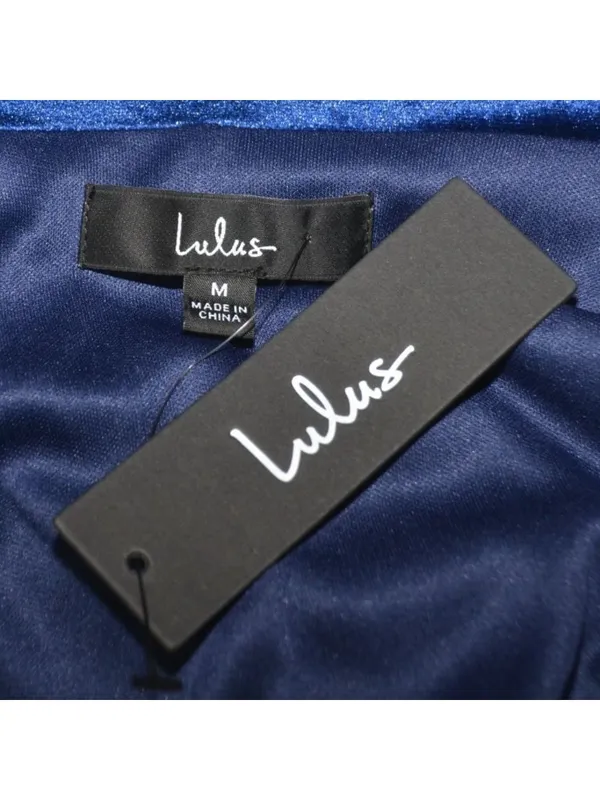 Lulus Velvet Blazer Romper Womens M Navy Blue Long Sleeve Party Holiday NWT - Image 11