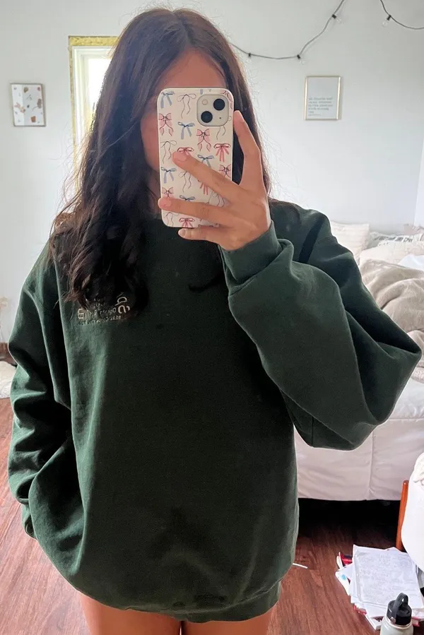 Fruit of the Loom Vintage Spring storm Green crewneck - Image 2