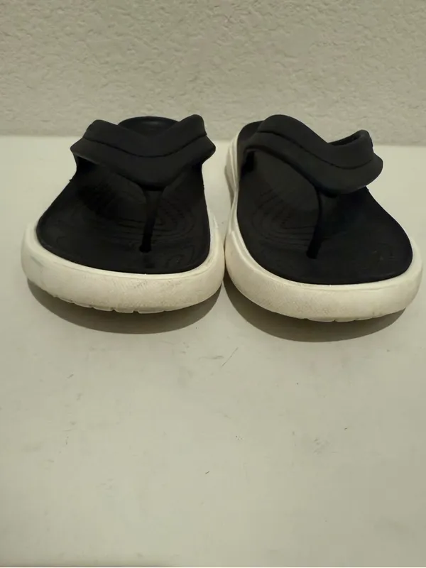 CROCS Citilane Dual Comfort Flip Flops Sandals Black White Size 9 Women / 7 Men - Image 4
