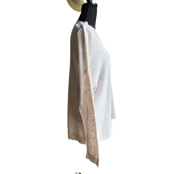 Lou & Grey Oatmeal Cotton Sweater Large Lightweight Coastal Beach Cover Up - Image 4