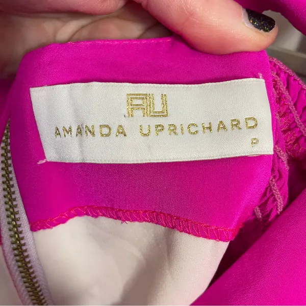 Amanda Uprichard 100% Silk Hot Pink Dress - Image 4