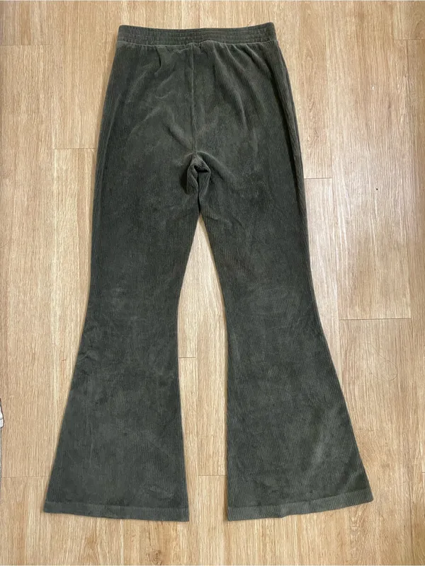 aerie Olive Green Wide Leg Corduroy Pants - Image 2