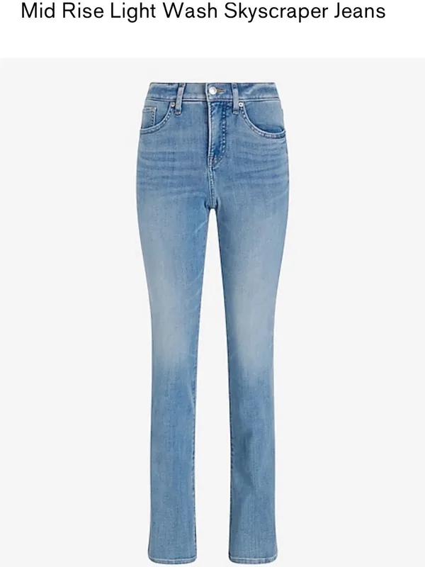Express “Skyscraper” Mid Rise Light Wash Women's Jeans- New with Tags- 8 Regular - Image 5