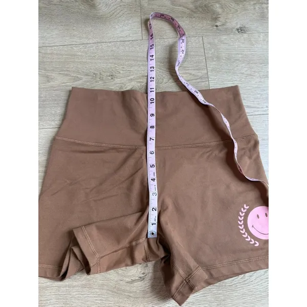 EUC OFFLINE by Aerie The Hugger Brown Smiley Bike Shorts 5" Inseam hi-rise sz L - Image 7