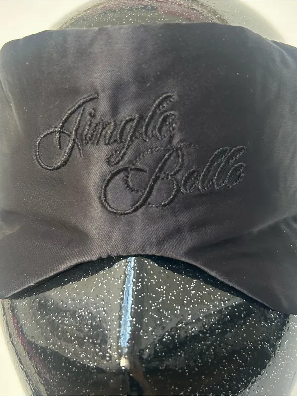Jingle Belle Black Satin Sleep Mask - Image 4