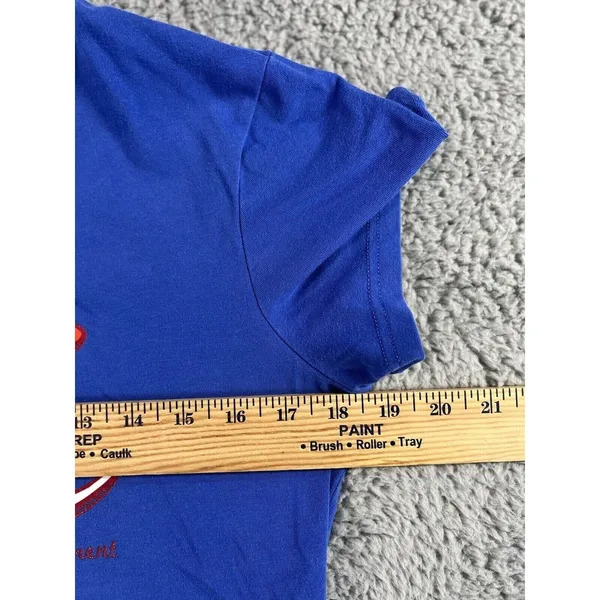 Nike Dri Fit T Shirt‎ Women M Blue Cotton Graphic Retro y2k 90s Sporty Twee - Image 5
