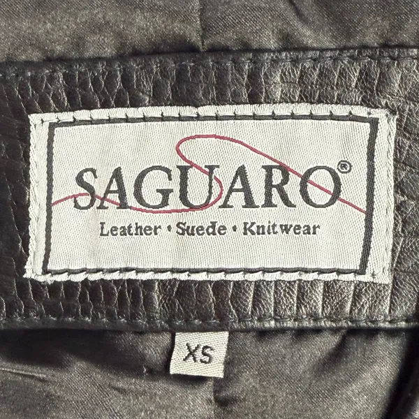 Saguaro‎ Black 100% Leather Vest Sz XS - Image 5