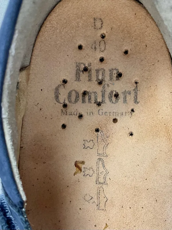 Finn Comfort Nashville Blue Mary Jane Clogs Nubuck Suede Size 40 T Strap - Image 4