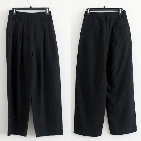 Sandro Paris Black High Waist Wide Leg Pleated Dress Pants Size IT 36 - Image 2