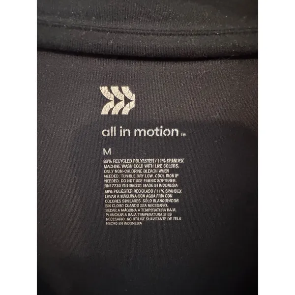 All In‎ Motion Black Full Zip Athletic Jacket Size Medium - Image 5