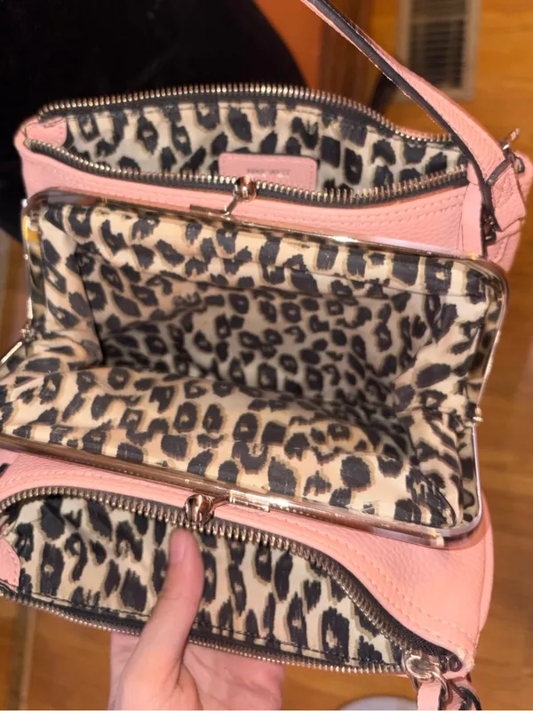 Nine West Light Pink Pebbled Crossbody Bag - Image 4