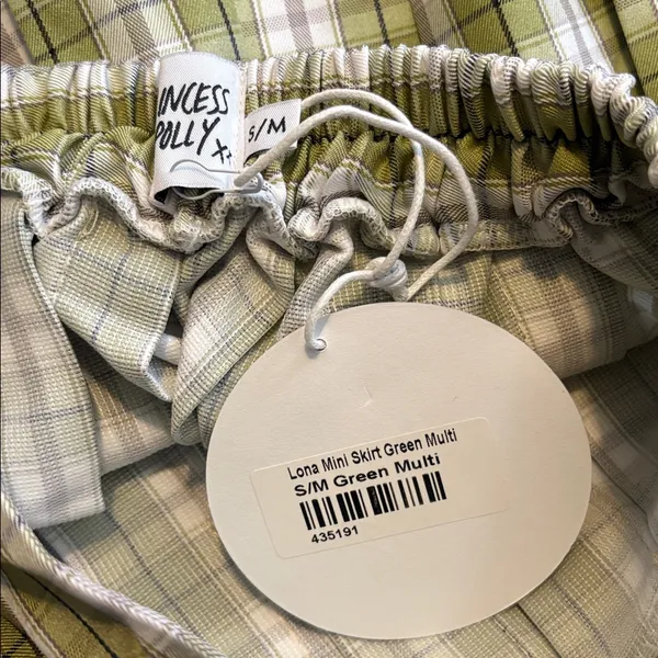NEW Princess Polly Small Lona Green Plaid Mini Skirt NWT - Image 3
