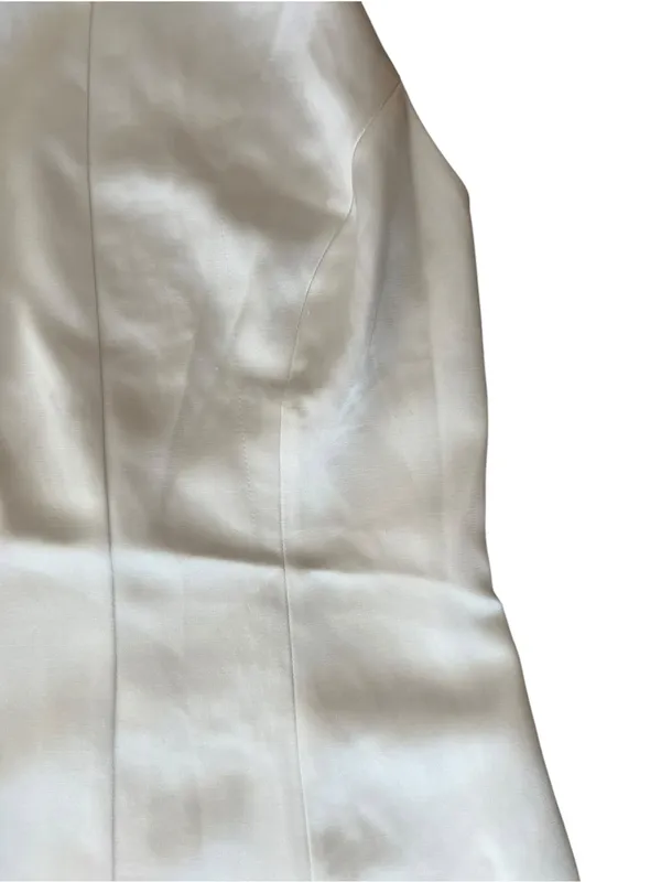 Reformation Women’s Anakin Satin Halter Neck Open Back White Mini Dress Size 4 - Image 12