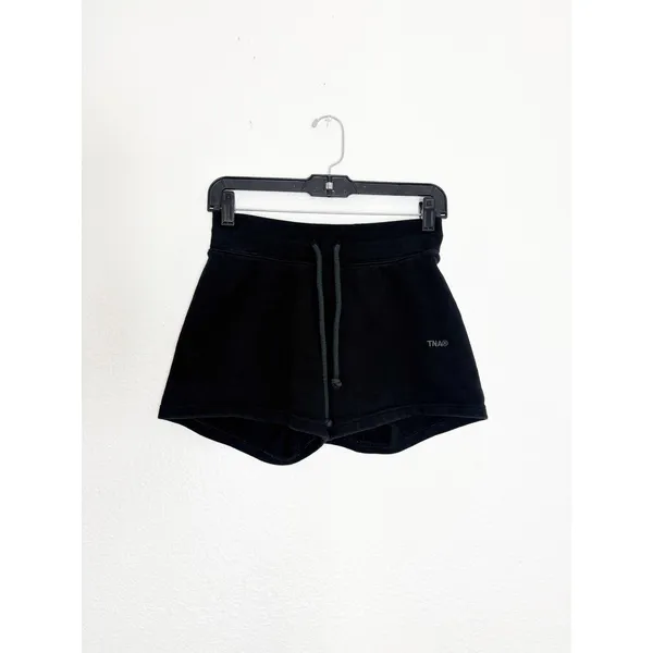 Aritzia TNA Sweatfleece Cozy Fleece Perfect Fit Shorts Size XS Black Loungewear - Image 4