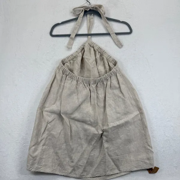 Reformation XS Beige Linen Halter‎ Maui Mini Dress Sleeveless Casual Womens - Image 6