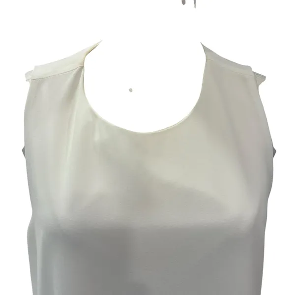 Naked Zebra Mini Shift Dress Y2K Retro Formal Office White SZ LG Lined Summer - Image 3