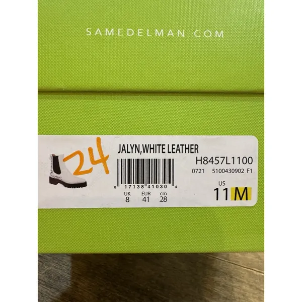 Sam Edelman Women White Leather Studded‎ Jalyn Lug Sole Chelsea Boots Size 11 - Image 10