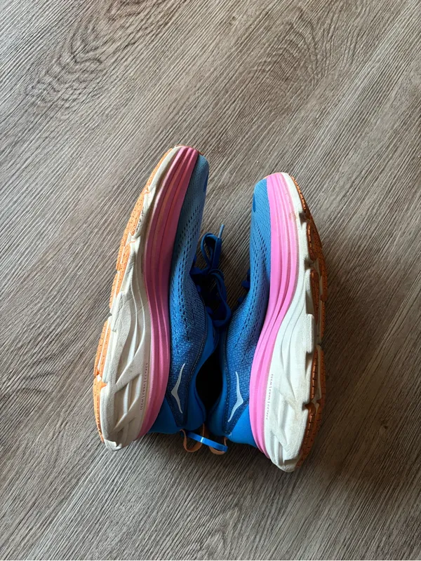 Hoka One One Bondi 8 Wide Sneakers Coastal Sky Blue Pink Size 6.5 D - Image 8