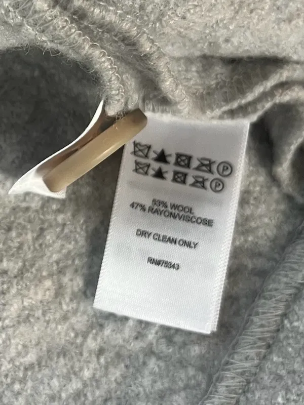 Tahari Double-Breasted Pale Gray Pea Coat - Image 7
