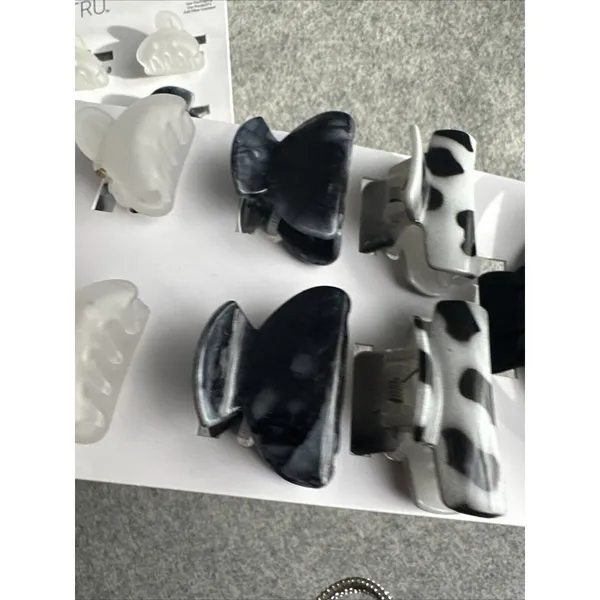 Time And‎ Tru Hair Claw Clip Lot of 2 Sets, 14 Total Black Clear White Lg Small - Image 8