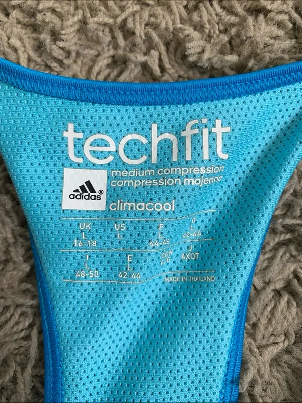 Adidas Climacool Techfit blue wireless pullover Racerback sports bra - Image 2